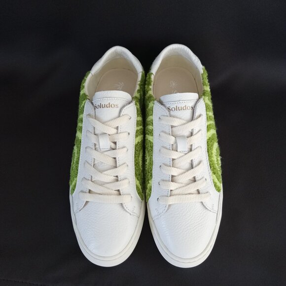 SOLUDOS Ibiza Platform Psychedelic Spiral Sneaker White/Green Women Size 8.5 - Picture 7 of 16